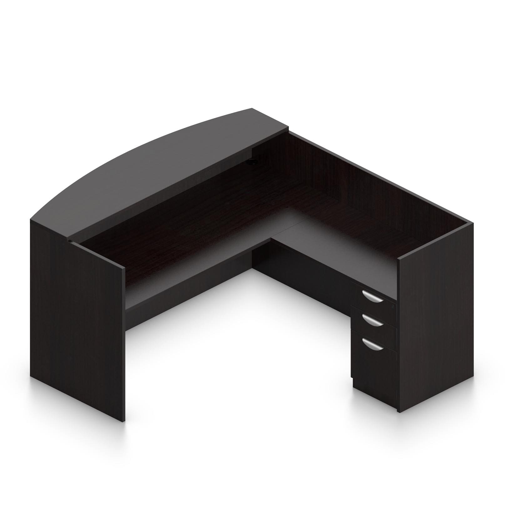 71" x 30" Reception Desk with Transaction Top, 42" x 24" Return, and Box/Box/File Pedestal - Image 9