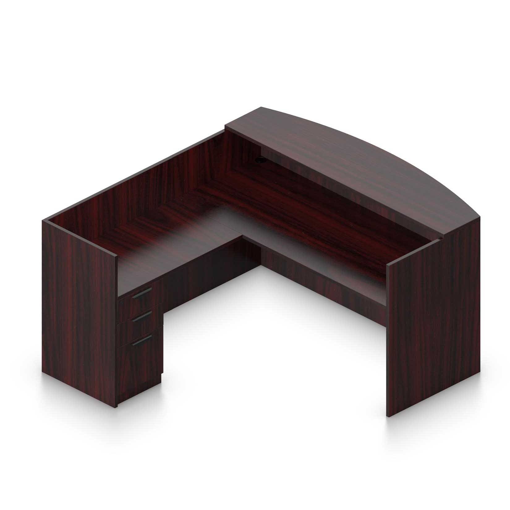 71" x 30" Reception Desk with Transaction Top, 42" x 24" Return, and Box/Box/File Pedestal - Image 4