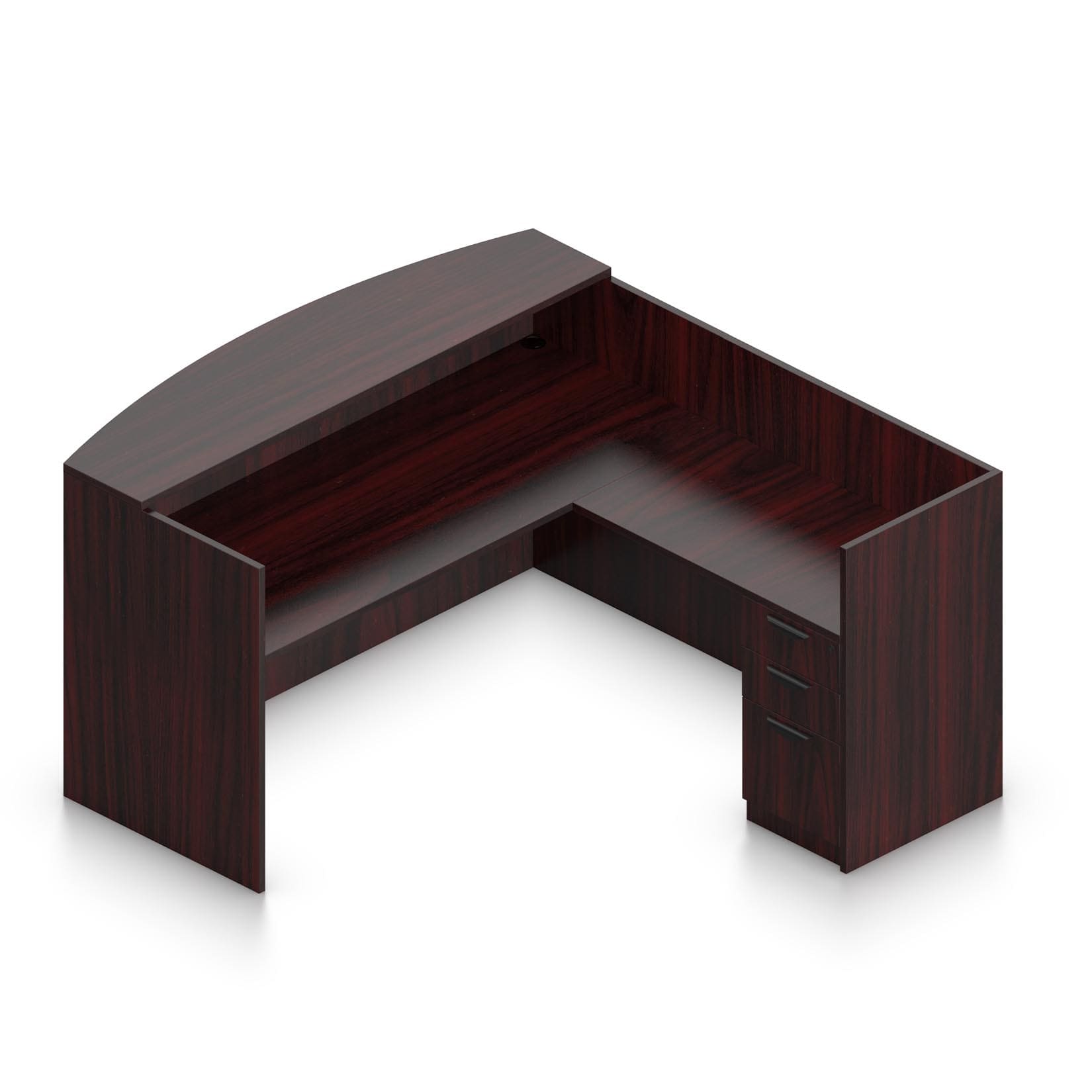71" x 30" Reception Desk with Transaction Top, 42" x 24" Return, and Box/Box/File Pedestal - Image 8