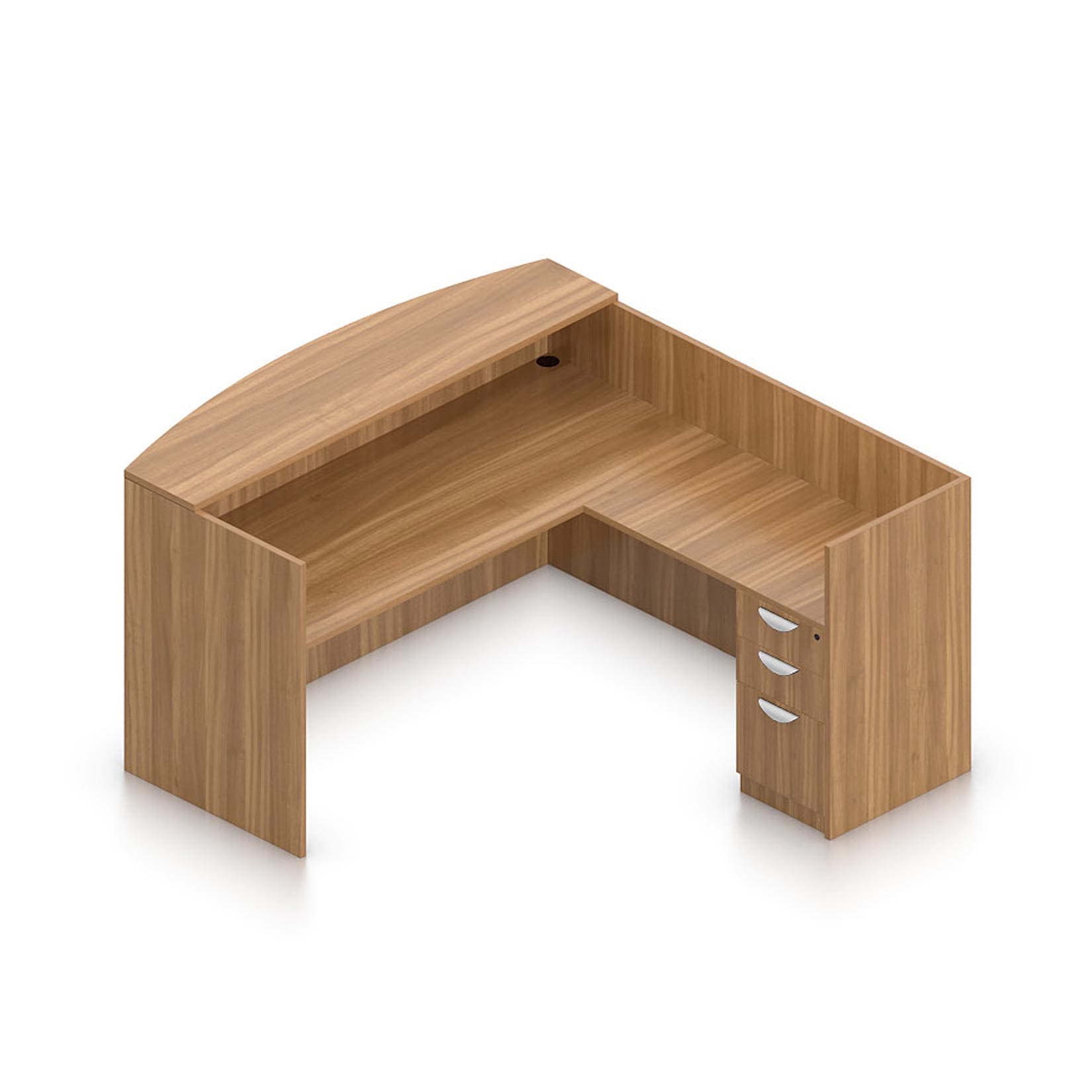 71" x 30" Reception Desk with Transaction Top, 42" x 24" Return, and Box/Box/File Pedestal - Image 7