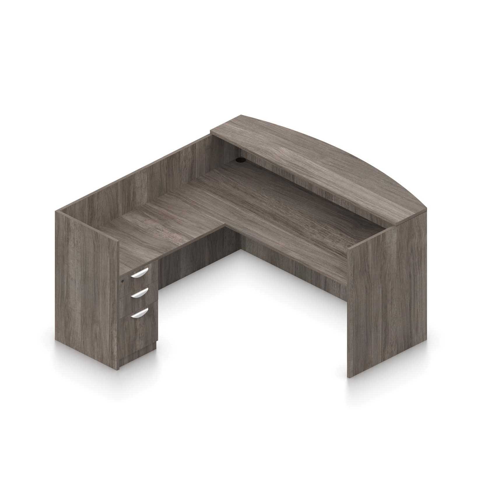 71" x 30" Reception Desk with Transaction Top, 42" x 24" Return, and Box/Box/File Pedestal - Image 2