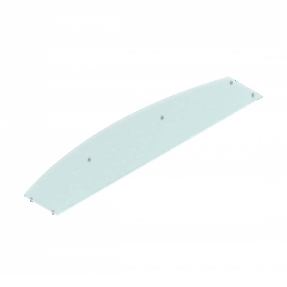 71” Reception Desk Transaction Top - Glass - Image 1