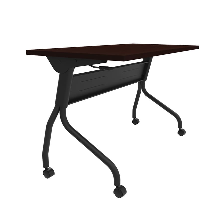 60 x 24 Flip Top Training Table in a Black Frame and an Espresso Top