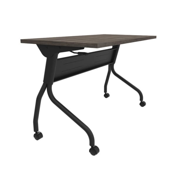 48" x 24" FlipTop Training Table shown in a black frame and an artisan grey top.