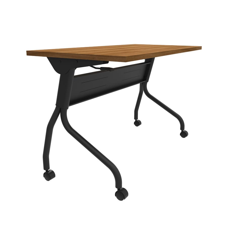 60 x 30 Training Table shown in a black frame and an autumn walnut top