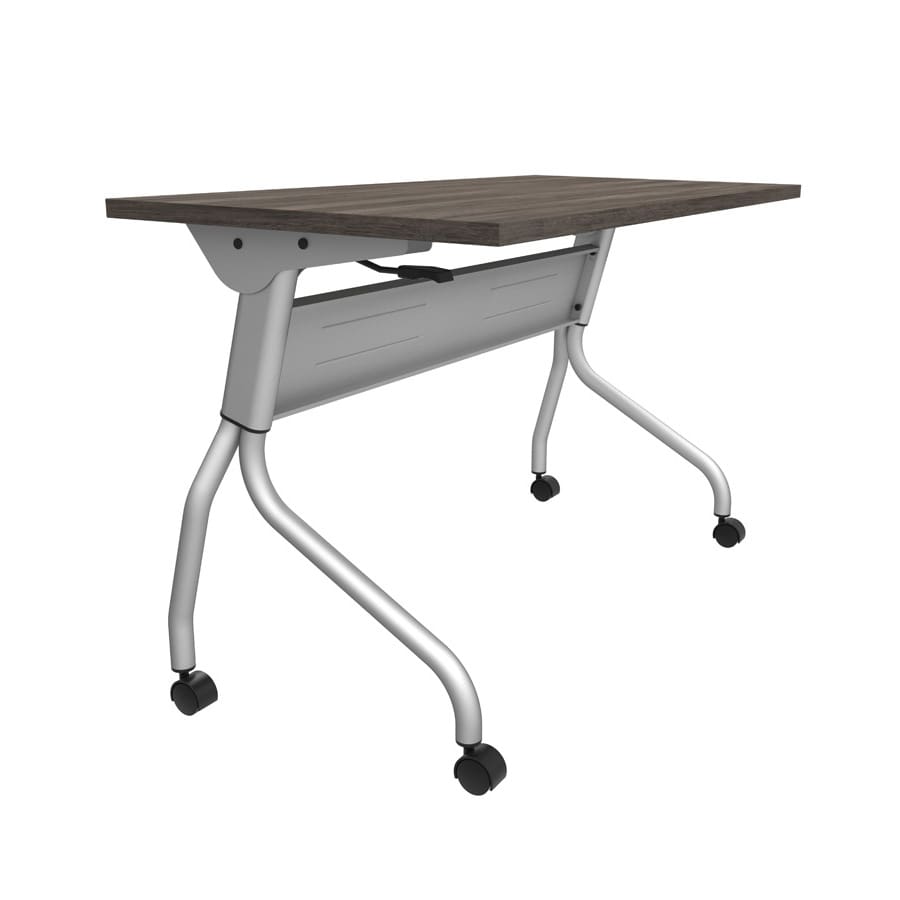48" x 30" Flip Top Training Table in a Silver Base and an Artisan Grey Top