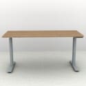 60" x 24" Height Adjustable Desk - Silver Base - Thumbnail Image 2