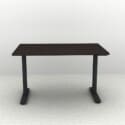 48" x 30" Height Adjustable Desk with a Black Frame and an Espresso Top