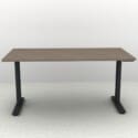 60" x 30" Height Adjustable Desk in a Black Frame and an Artisan Gray Top