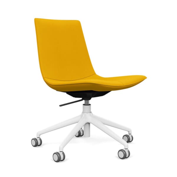 Axys Task Chair in a white frame and lemon fabric