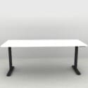 71 x 30 Height Adjustable Desk in Black Frame and a White Top