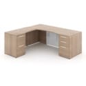 72" L-Shaped Bow front Desk with Glass Modesty Panel - Thumbnail Image 15