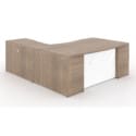 72" L-Shaped Bow front Desk with Glass Modesty Panel - Thumbnail Image 6