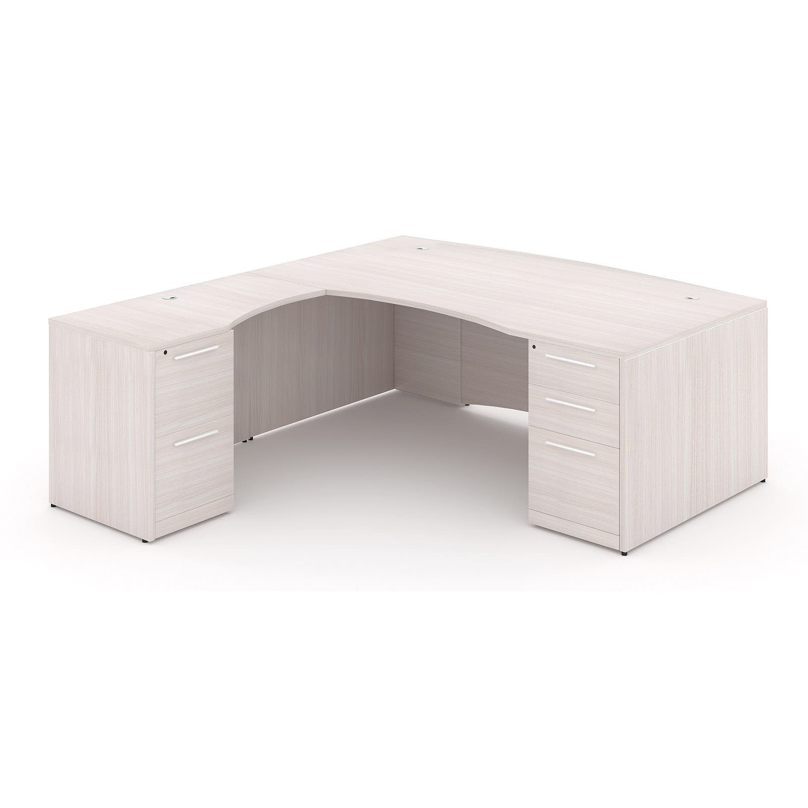 72" L-Shaped Bow Front Desk with Curved Laminated Modesty Panel - Image 10