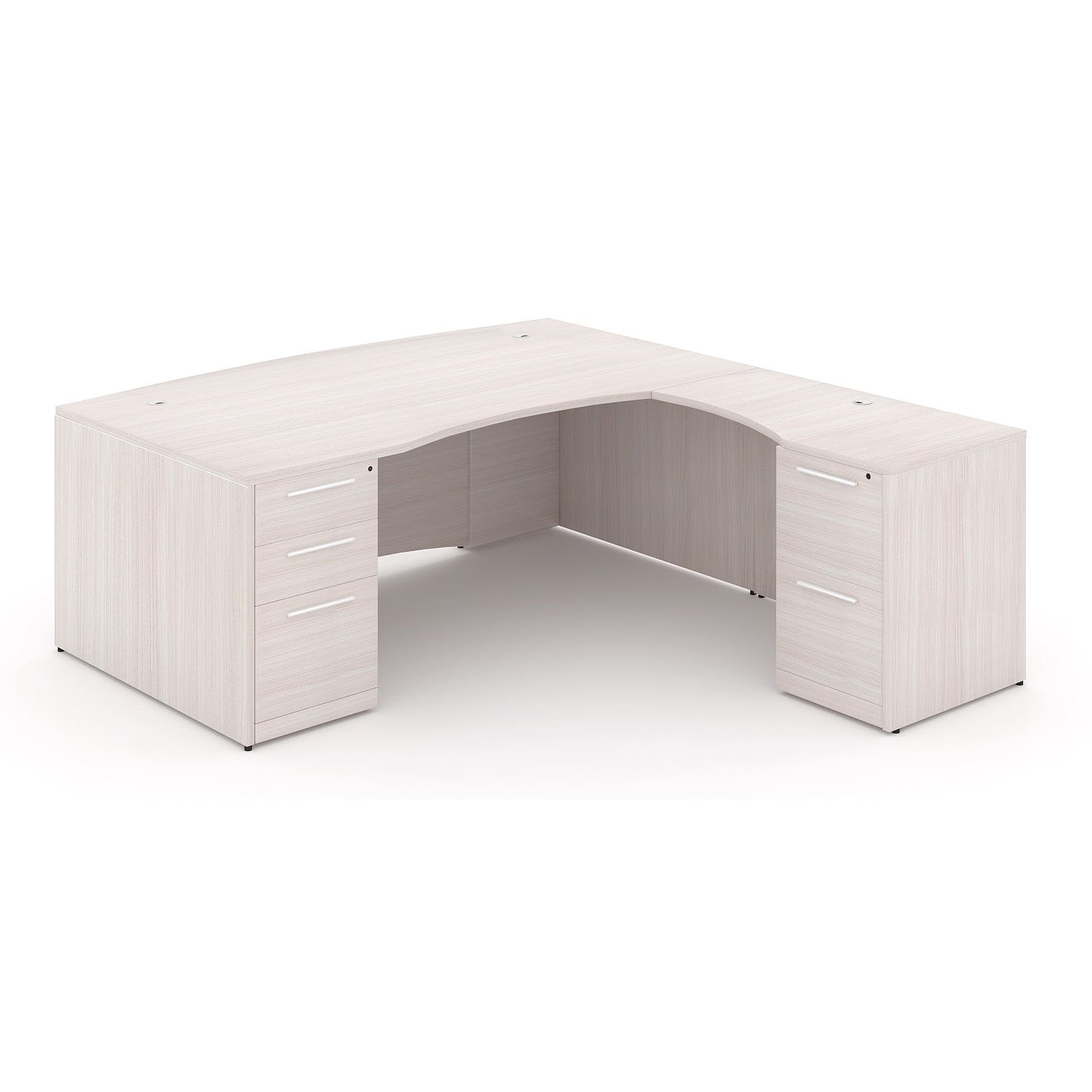 72" L-Shaped Bow Front Desk with Curved Laminated Modesty Panel - Image 5