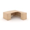 72" L-Shaped Bow Front Desk with Curved Laminated Modesty Panel - Thumbnail Image 2