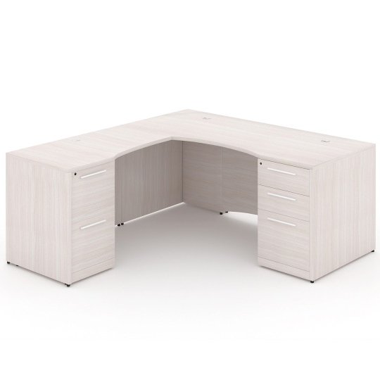 66" L-Shaped Rectangular Desk with Laminated Modesty Panel - Image 6