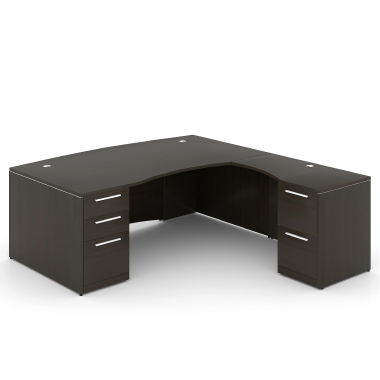 66" L-Shaped Rectangular Desk with Laminated Modesty Panel - Image 2