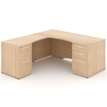 66" L-Shaped Rectangular Desk with Laminated Modesty Panel - Image 9