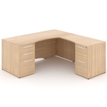66" L-Shaped Rectangular Desk with Laminated Modesty Panel - Image 4
