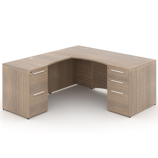 66" L-Shaped Rectangular Desk with Laminated Modesty Panel - Image 10