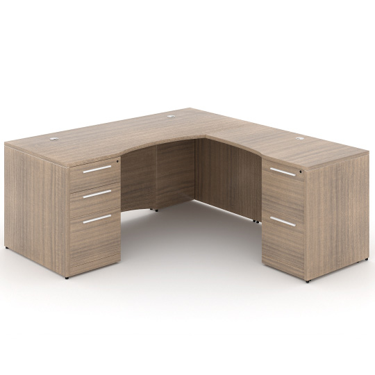 66" L-Shaped Rectangular Desk with Laminated Modesty Panel - Image 5