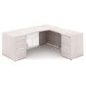 66" L-Shaped Rectangular Desk with Glass Modesty Panel - Thumbnail Image 3