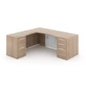 66" L-Shaped Rectangular Desk with Glass Modesty Panel - Thumbnail Image 11