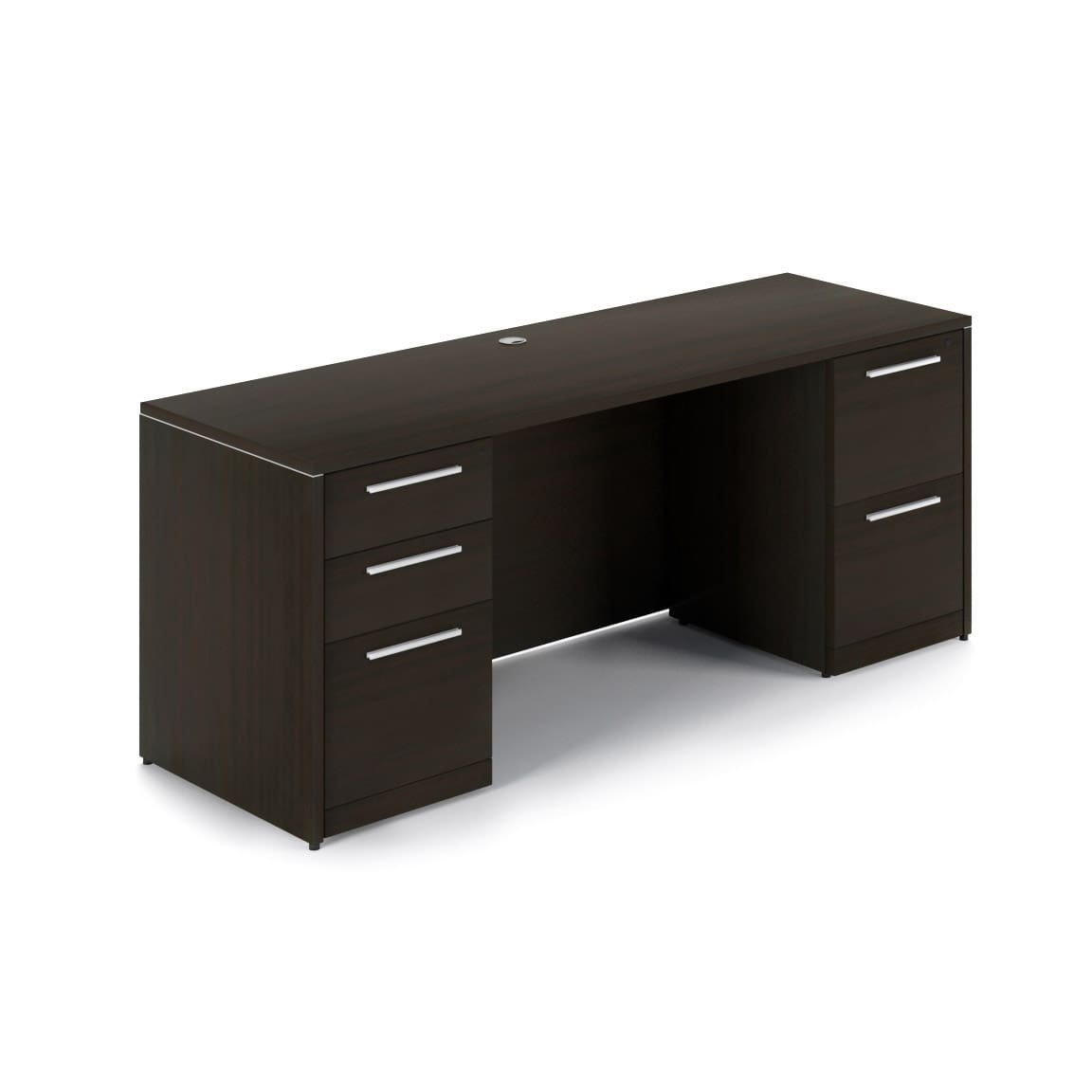 72″ x 24″ Rectangular Desk with Modesty and Double Full Pedestals - Image 1