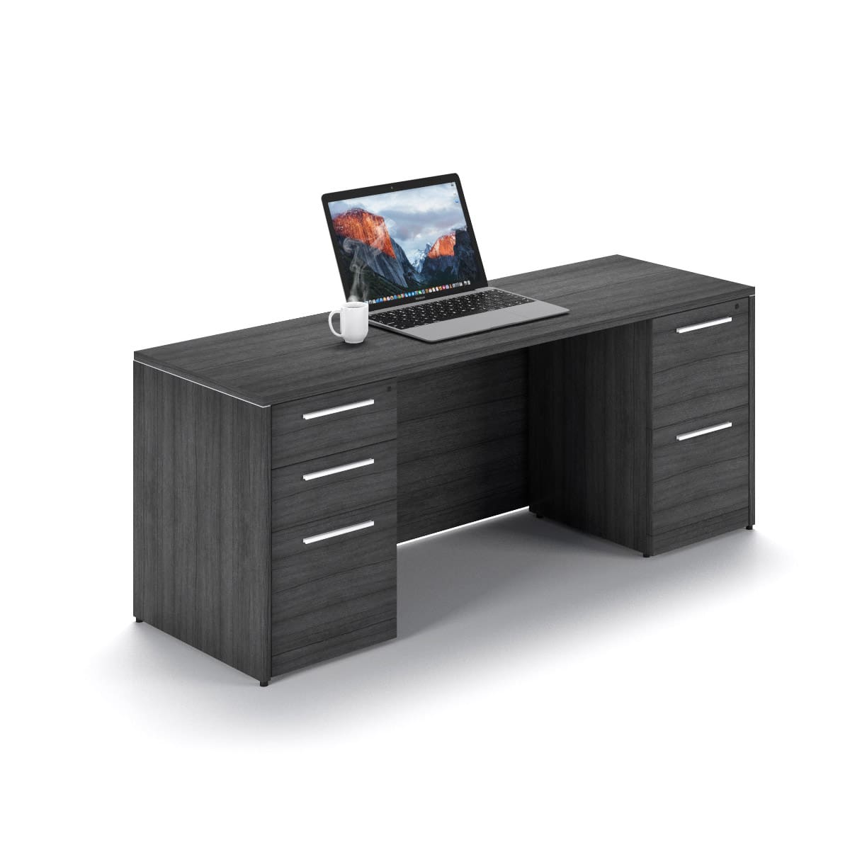 72″ x 24″ Rectangular Desk with Modesty and Double Full Pedestals - Image 2