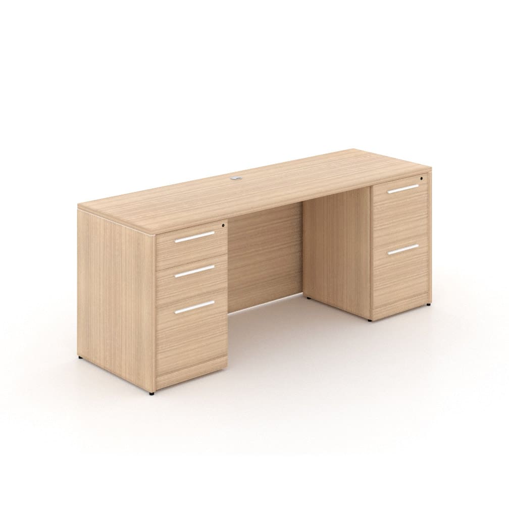 72″ x 24″ Rectangular Desk with Modesty and Double Full Pedestals - Image 3