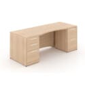 66″ x 30″ Desk with Curved Modesty and Top and Double Full Pedestals - Thumbnail Image 3