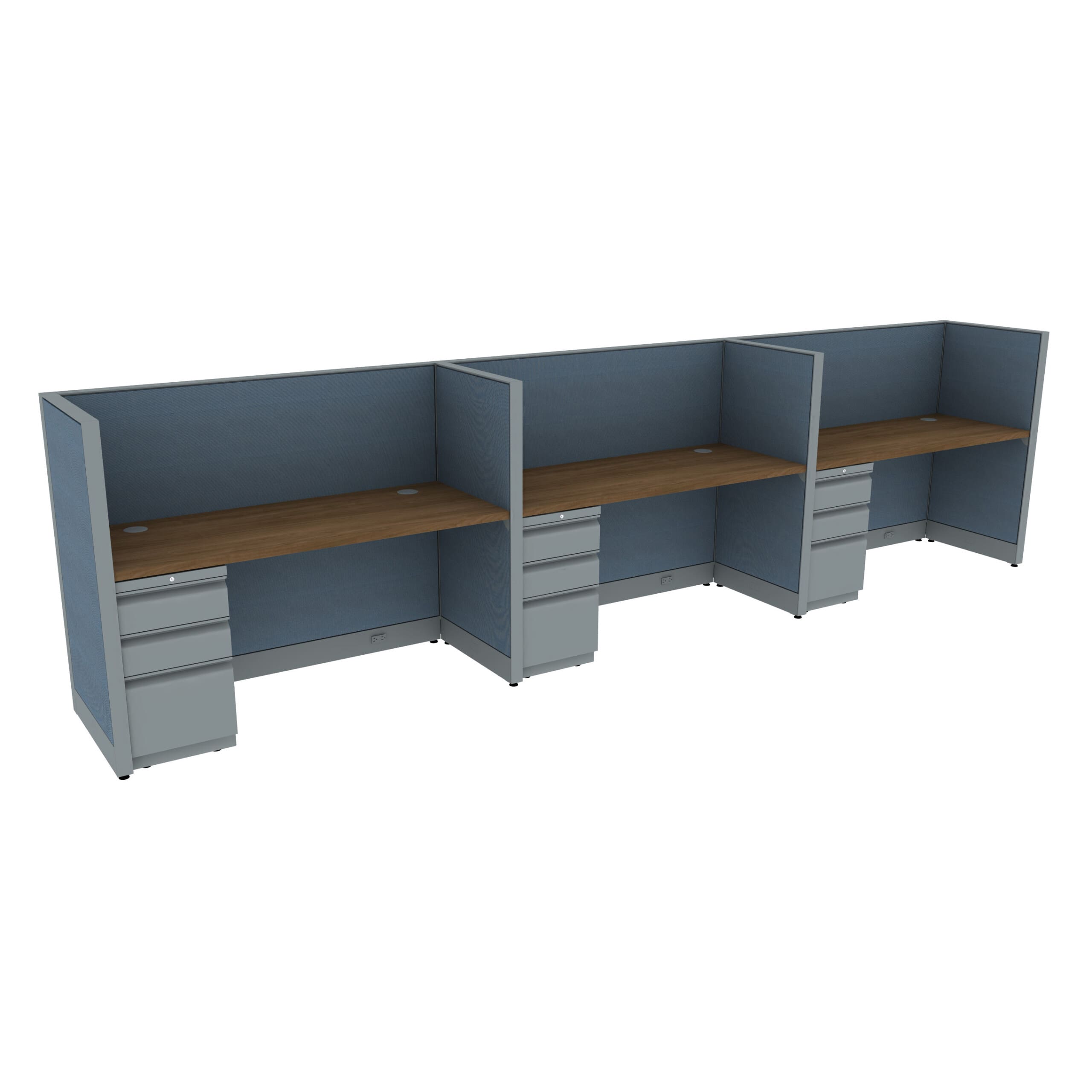 60" x 24" Cubicle Workstation 50"H Panel (Cluster of 3) - Image 1