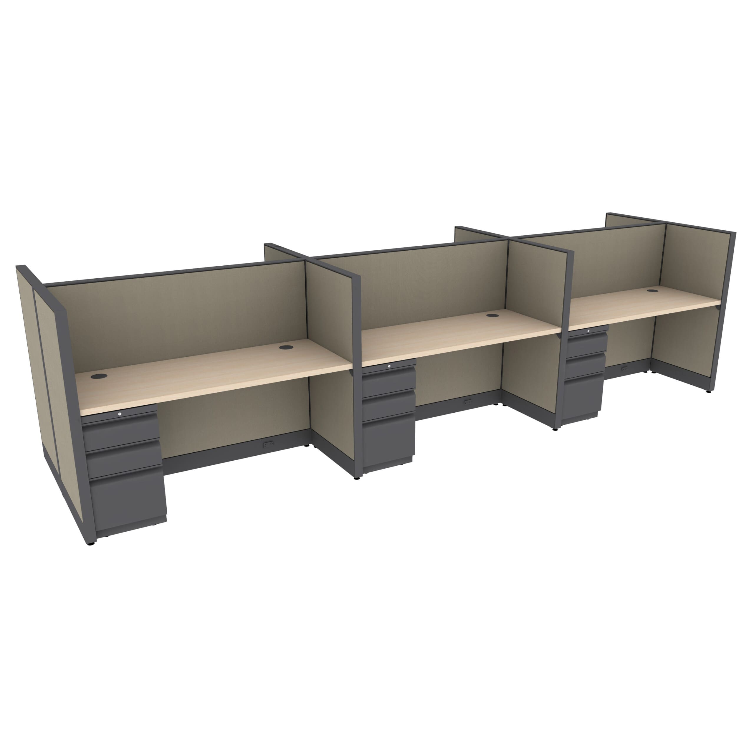 60" x 24" Cubicle Workstation 50"H Panel (Cluster of 6) - Image 1
