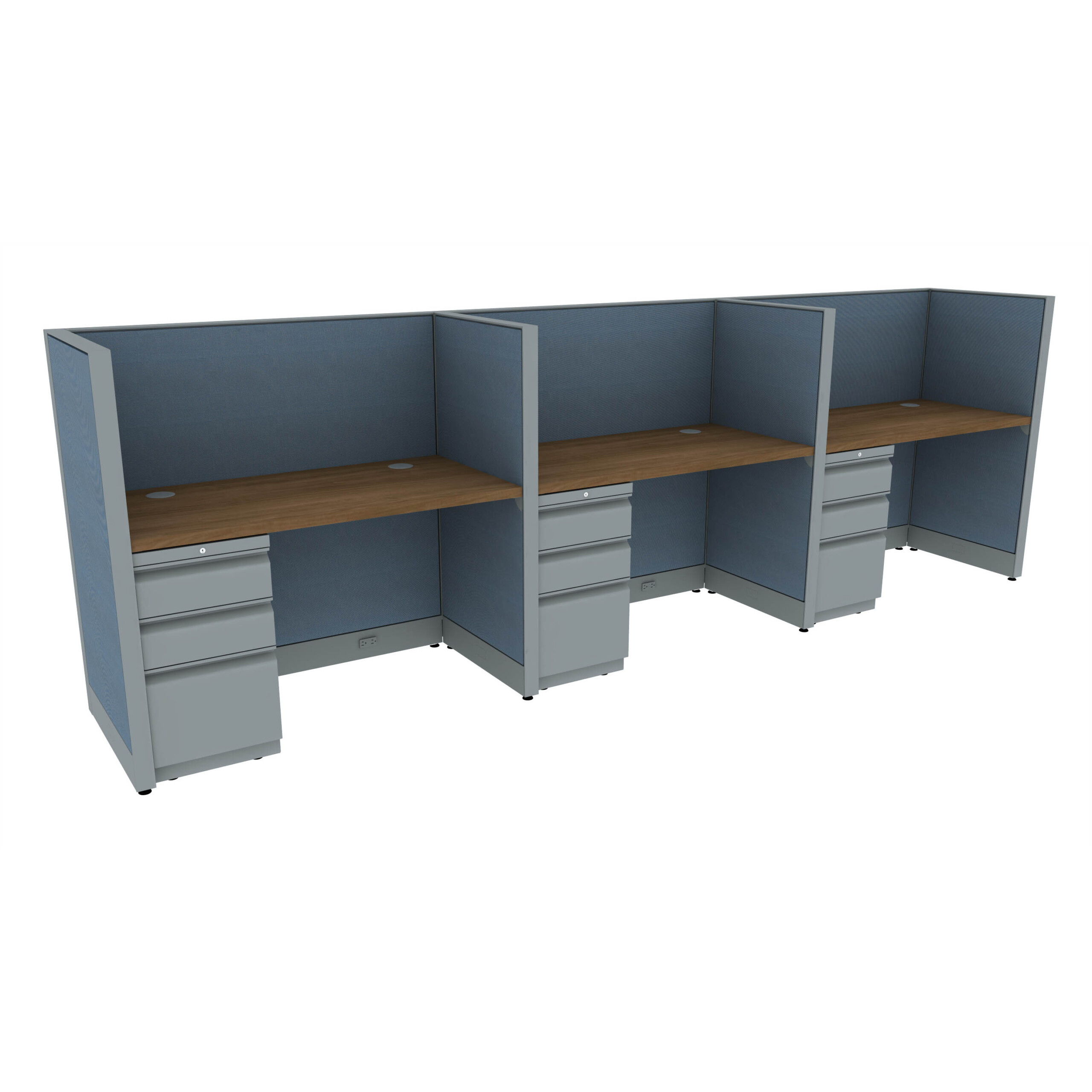 48" x 24" Cubicle Workstation 50"H Panel (Cluster of 3) - Image 1