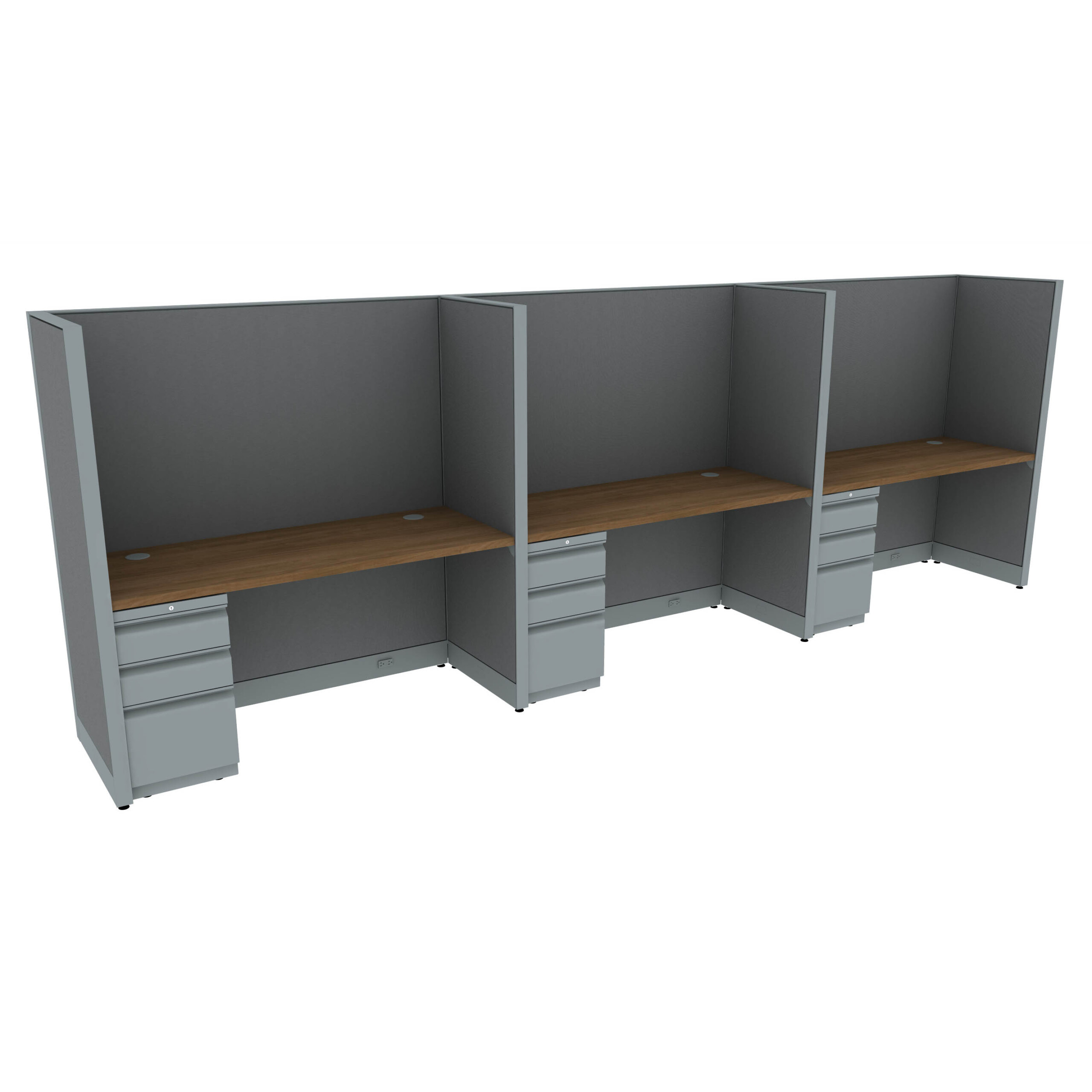 60" x 24" Cubicle Workstation 65"H Panel (Cluster of 3) - Image 1