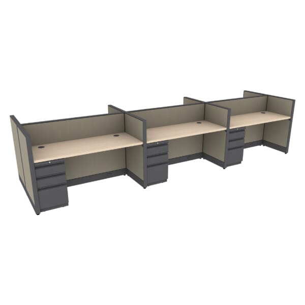 60" x 24" Cubicle Workstation 42"H Panel (Cluster of 6)