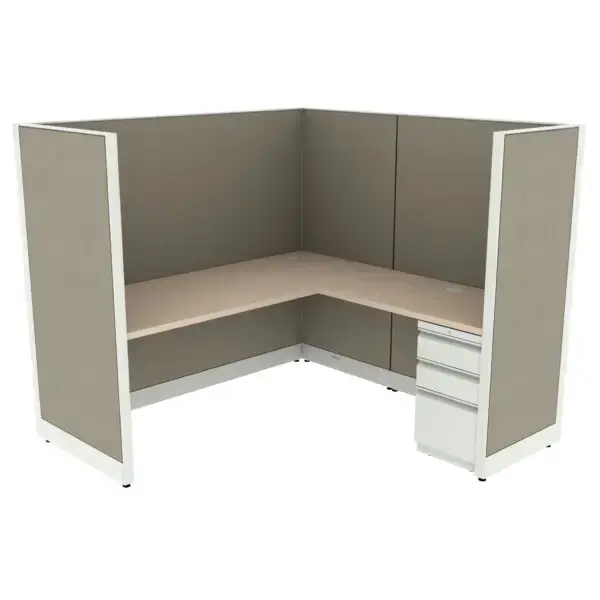 6′ x 6′ L-Shaped Cubicle Workstation 65″H Panel