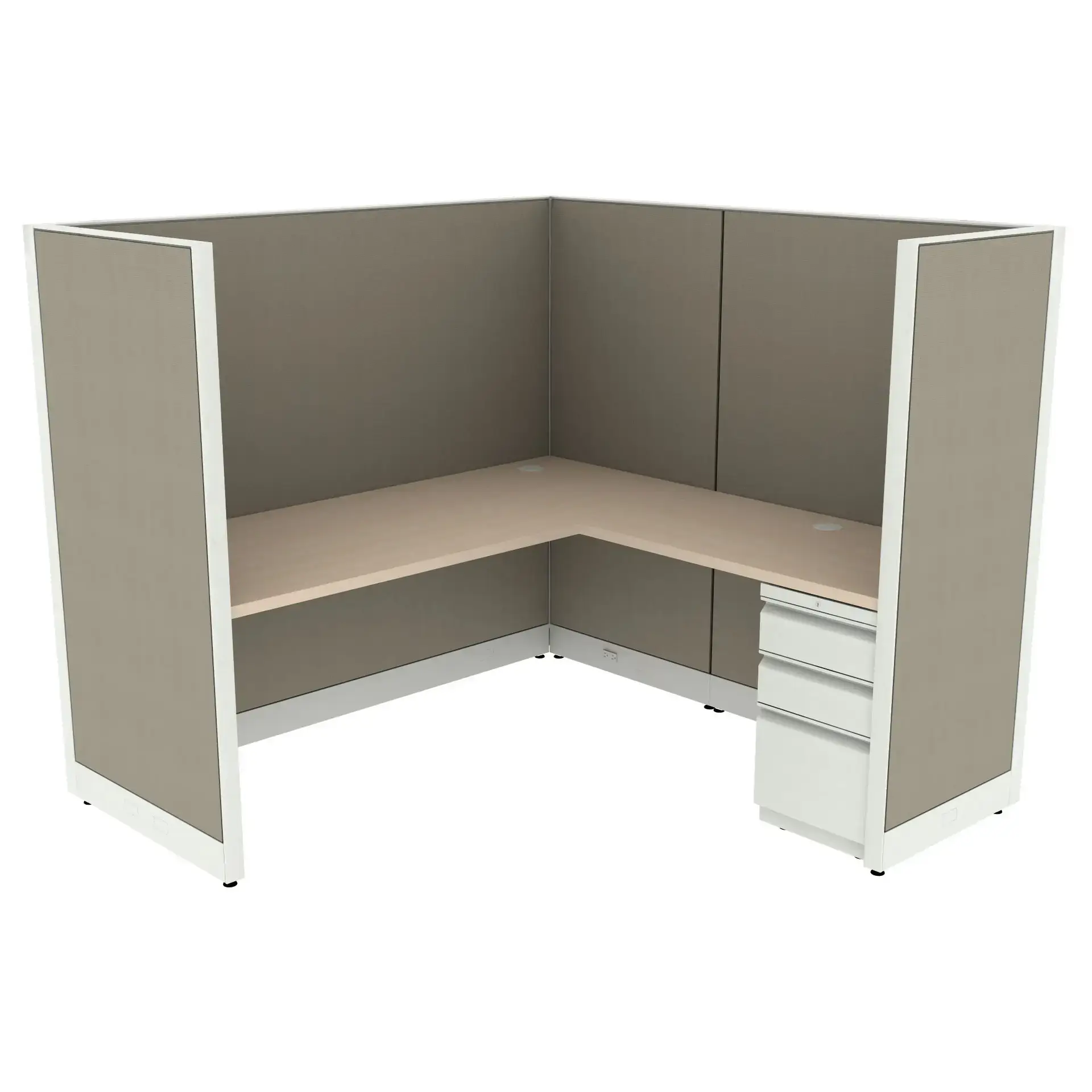 6′ x 6′ L-Shaped Cubicle Workstation 65″H Panel - Image 1