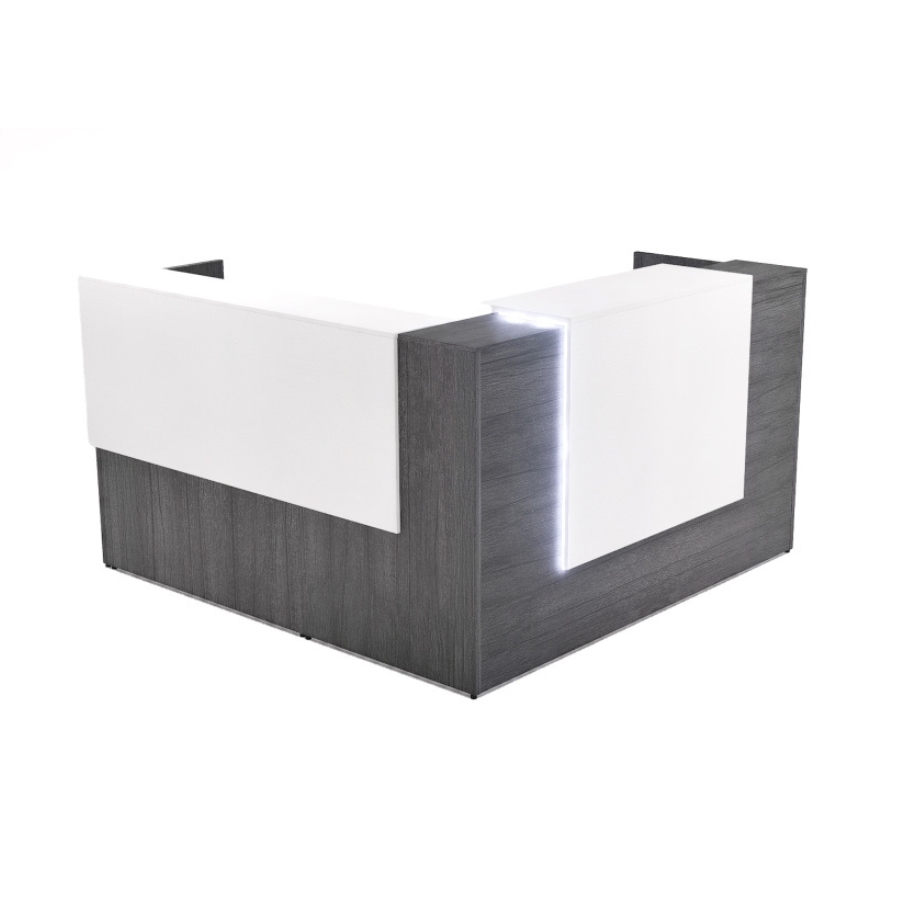 72" x 36" L Shaped Reception Desk with Overlay Storage and LEDs - Image 18