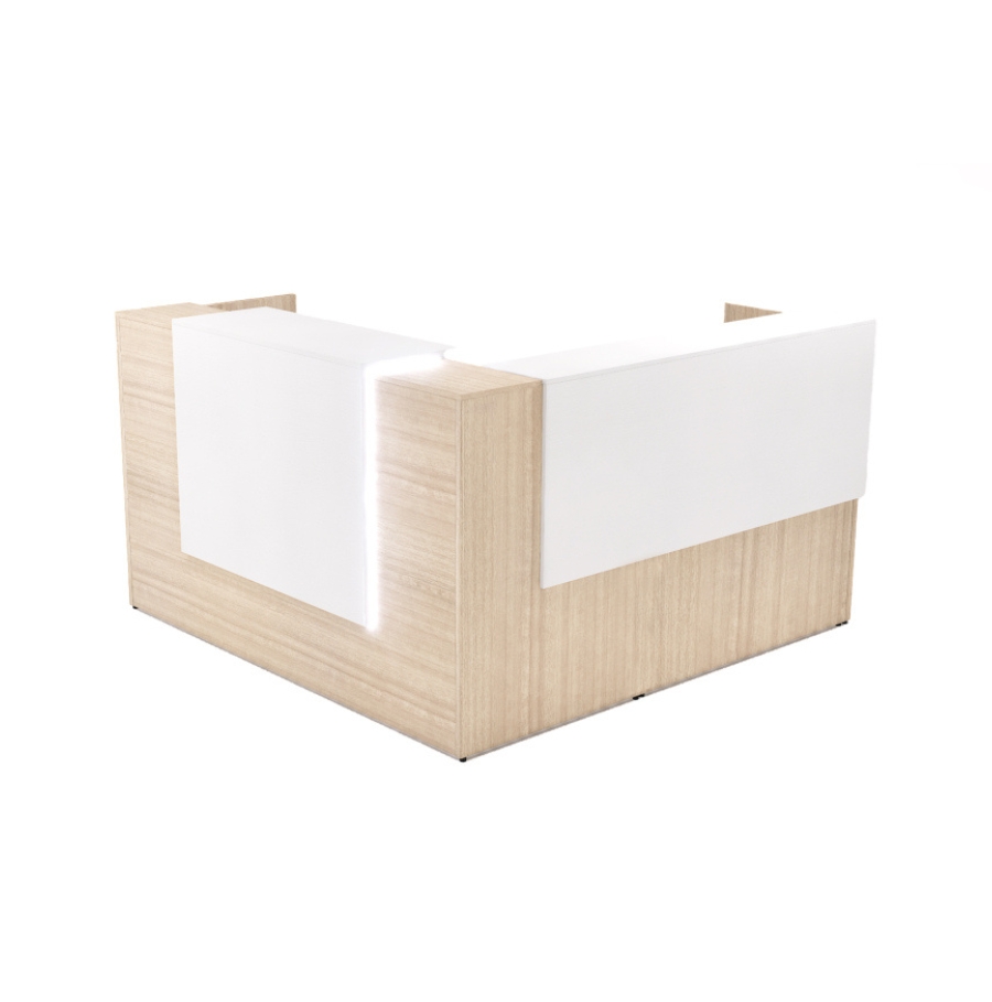 72" x 36" L Shaped Reception Desk with Overlay Storage and LEDs - Image 6