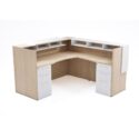 72" x 36" L Shaped Reception Desk with Overlay Storage and LEDs - Thumbnail Image 12