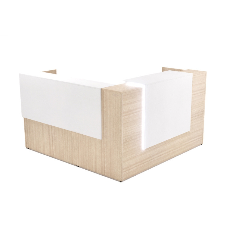 72" x 36" L Shaped Reception Desk with Overlay Storage and LEDs - Image 17