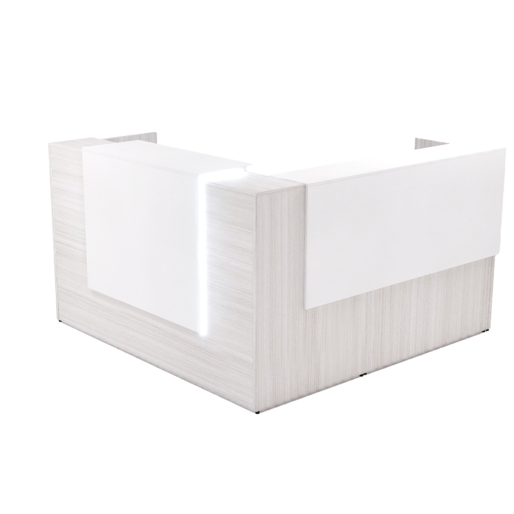 72" x 36" L Shaped Reception Desk with Overlay Storage and LEDs - Image 8