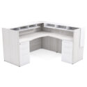 72" x 36" L Shaped Reception Desk with Overlay Storage and LEDs - Thumbnail Image 14