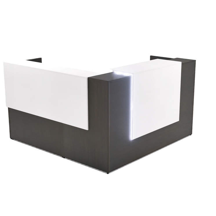 72" x 36" L Shaped Reception Desk with Overlay Storage and LEDs - Image 20
