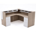 72" x 36" L Shaped Reception Desk with Overlay Storage and LEDs - Thumbnail Image 5