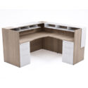 72" x 36" L Shaped Reception Desk with Overlay Storage and LEDs - Thumbnail Image 16